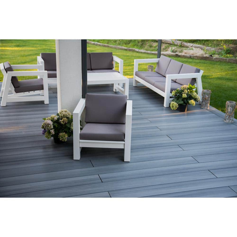 NewTechWood UltraShield Natural Voyager 1 in. x 6 in. x 8 ft. Westminster Gray Hollow Composite Decking Board