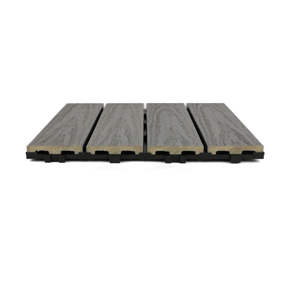 NewTechWood UltraShield Naturale 1 ft. x 1 ft. Quick Deck Outdoor Composite Deck Tile Sample in Westminster Gray