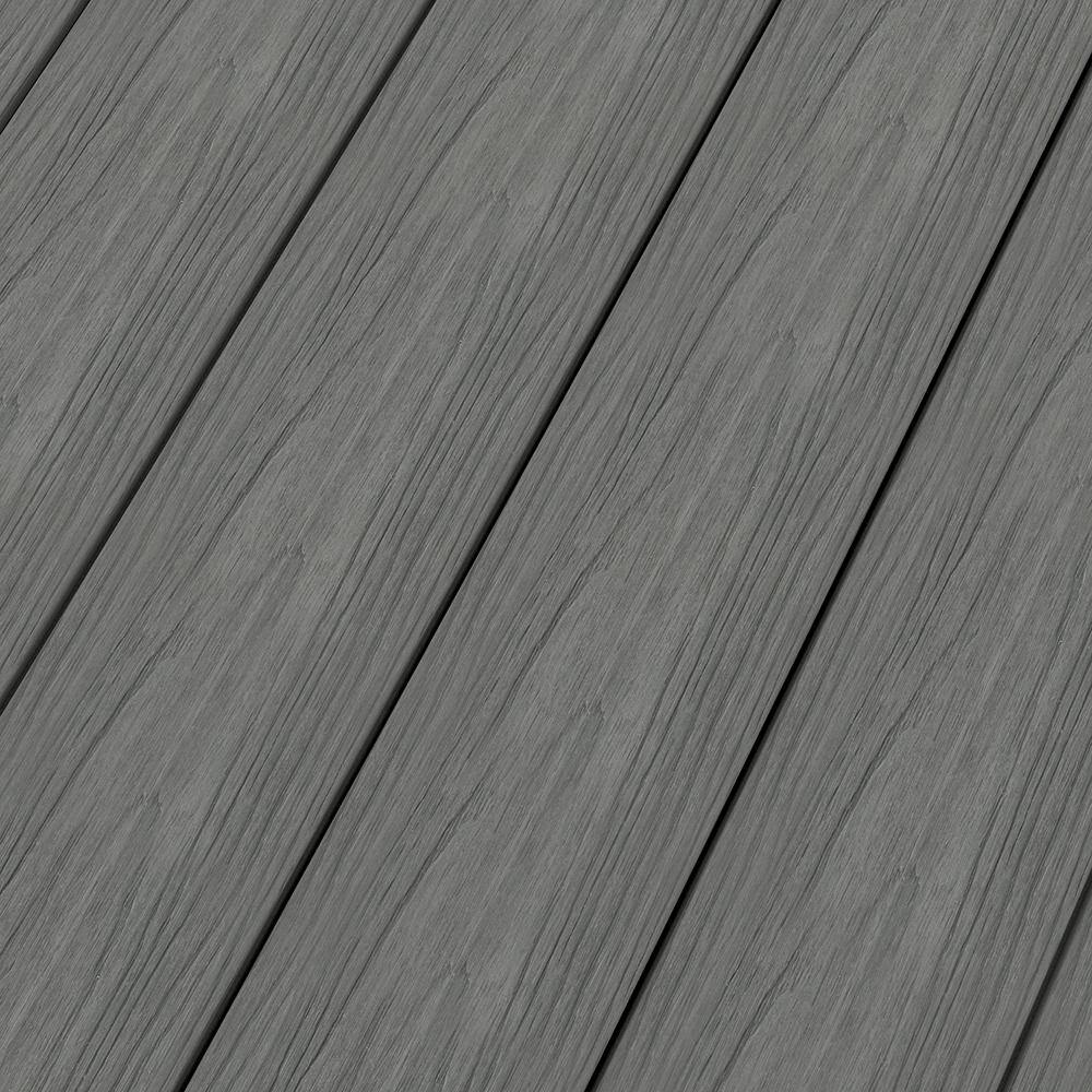 NewTechWood Naturale Magellan Series 1 in. x 5-1/2 in. x 0.5 ft. Westminster Gray Composite Decking Board Sample with Groove
