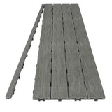 NewTechWood 1/12 ft. x 3 ft. Quick Deck Composite Deck Tile Straight Trim in Westminster Gray (2-Pieces/Box)
