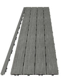 NewTechWood 1/12 ft. x 3 ft. Quick Deck Composite Deck Tile Straight Trim in Westminster Gray (2-Pieces/Box)