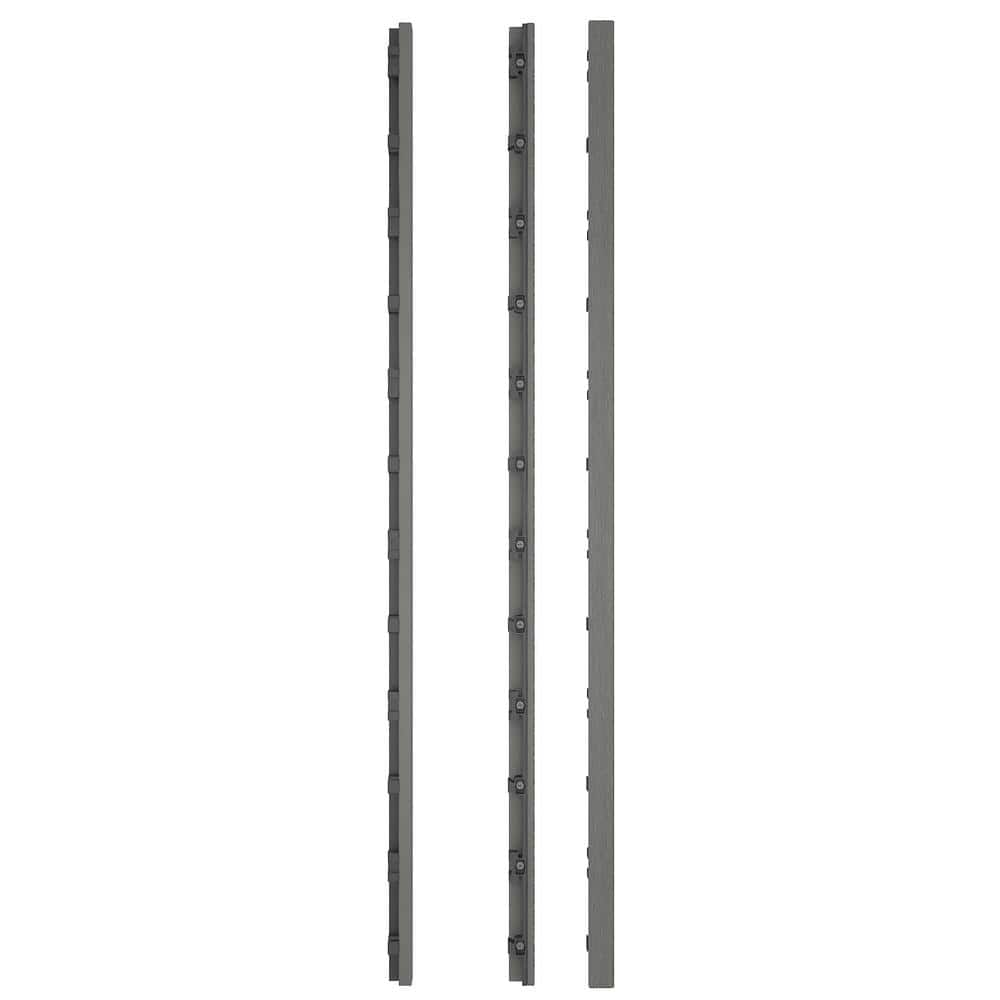 NewTechWood 1/12 ft. x 3 ft. Quick Deck Composite Deck Tile Straight Trim in Westminster Gray (2-Pieces/Box)