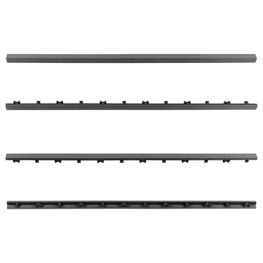 NewTechWood 1/12 ft. x 3 ft. Quick Deck Composite Deck Tile Straight Trim in Westminster Gray (2-Pieces/Box)