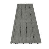 NewTechWood 1/12 ft. x 3 ft. Quick Deck Composite Deck Tile Straight Trim in Westminster Gray (2-Pieces/Box)