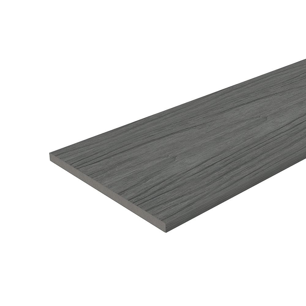 NewTechWood UltraShield 0.6 in. x 12 in. x 12 ft. Westminster Gray Fascia Composite Decking Board