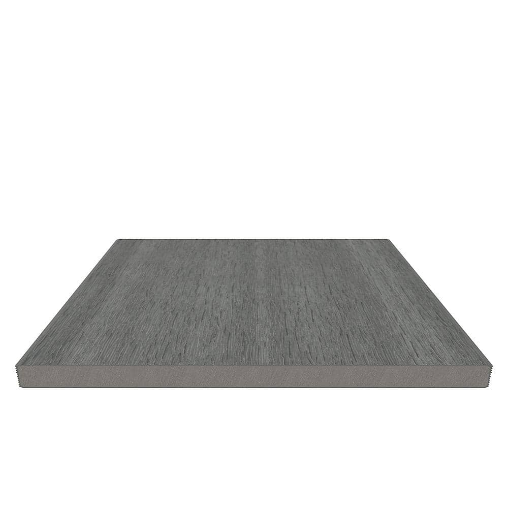 NewTechWood UltraShield 0.6 in. x 12 in. x 12 ft. Westminster Gray Fascia Composite Decking Board
