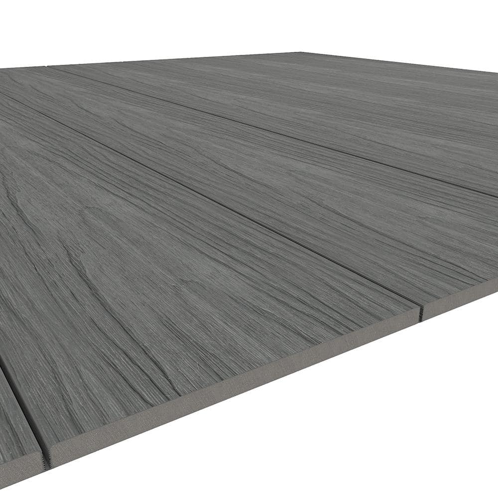 NewTechWood UltraShield 0.6 in. x 12 in. x 12 ft. Westminster Gray Fascia Composite Decking Board