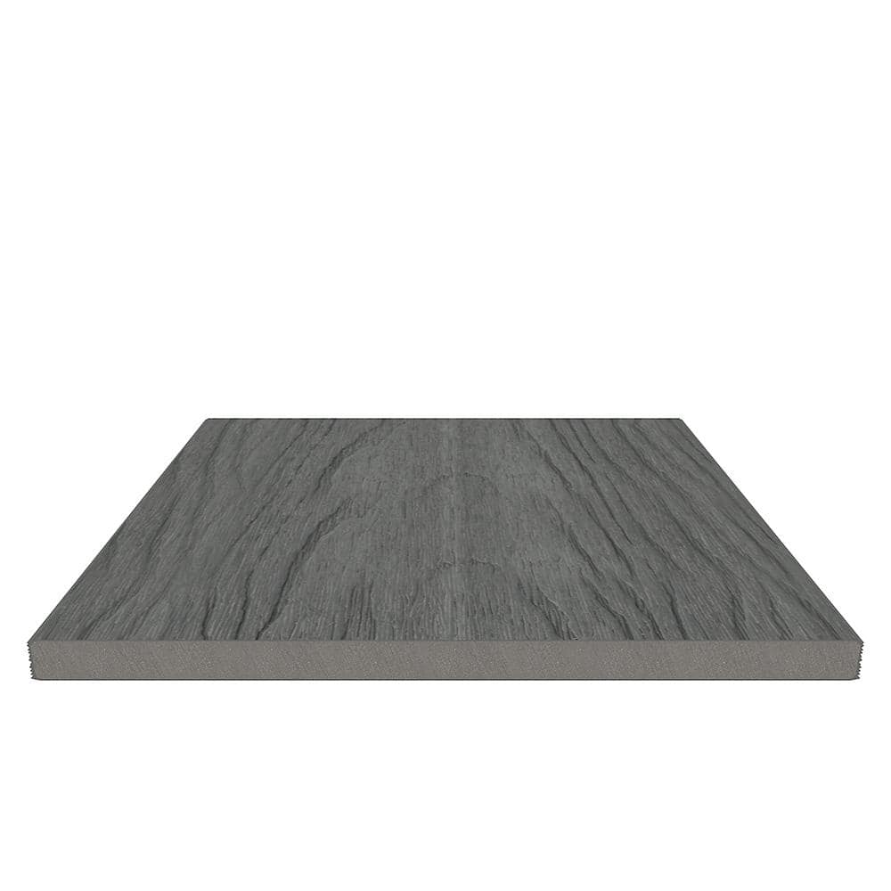 NewTechWood UltraShield 0.6 in. x 12 in. x 12 ft. Westminster Gray Fascia Composite Decking Board