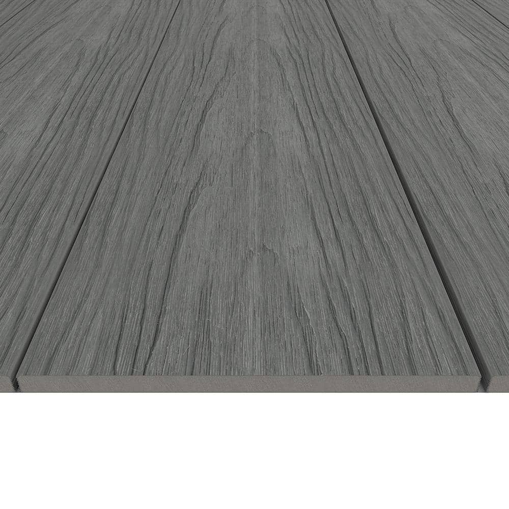 NewTechWood UltraShield 0.6 in. x 12 in. x 12 ft. Westminster Gray Fascia Composite Decking Board