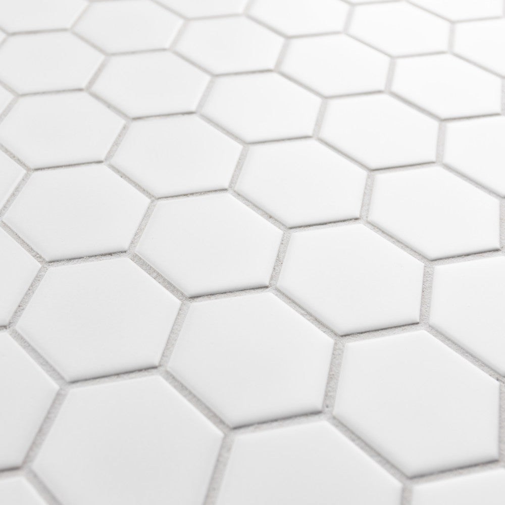 Metro 2" Hex Matte White 11-1/8 in. x 12-5/8 in. Porcelain Mosaic Tile (10.0 sq. ft./Case)