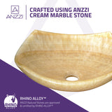 ANZZI Flavescent Visage Natural Stone Vessel Sink in Cream Jade