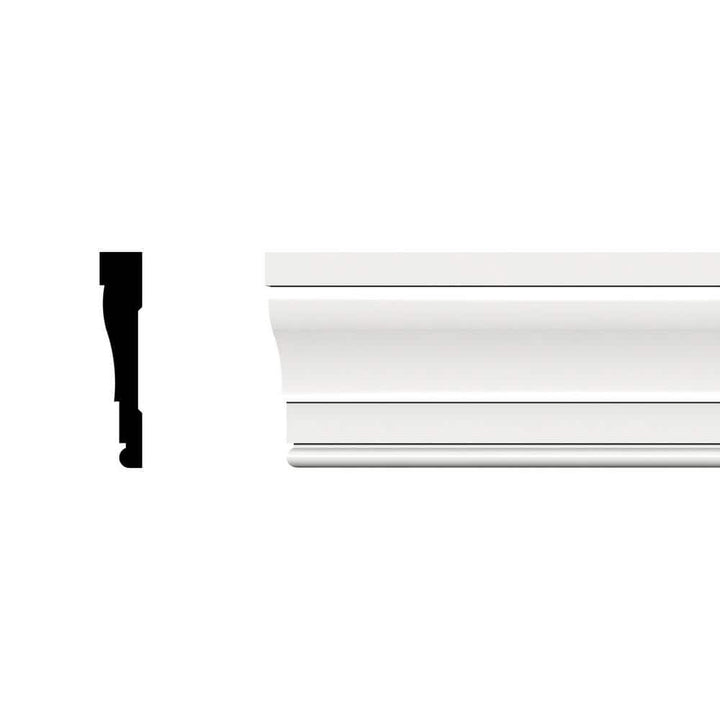 Ekena Millwork 3-1/4 in. x 3/4 in. x 96 in. Casing Moulding, PVC
