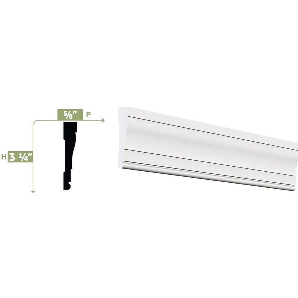 Ekena Millwork 3-1/4 in. x 3/4 in. x 96 in. Casing Moulding, PVC