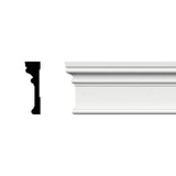 Ekena Millwork 3-1/2 in. x 1 in. x 96 in. RB3 Casing Moulding, PVC