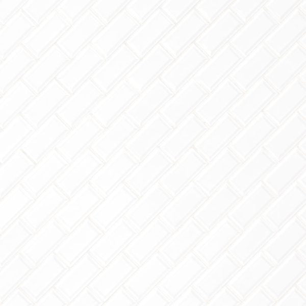 MSI Bright White Bevel 11.47 in. x 11.63 in. x 6 mm Glossy Porcelain Mesh-Mounted Mosaic Tile (13.35 sq. ft. / case)