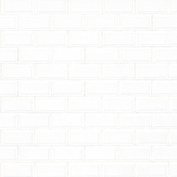 MSI Bright White Bevel 11.47 in. x 11.63 in. x 6 mm Glossy Porcelain Mesh-Mounted Mosaic Tile (13.35 sq. ft. / case)