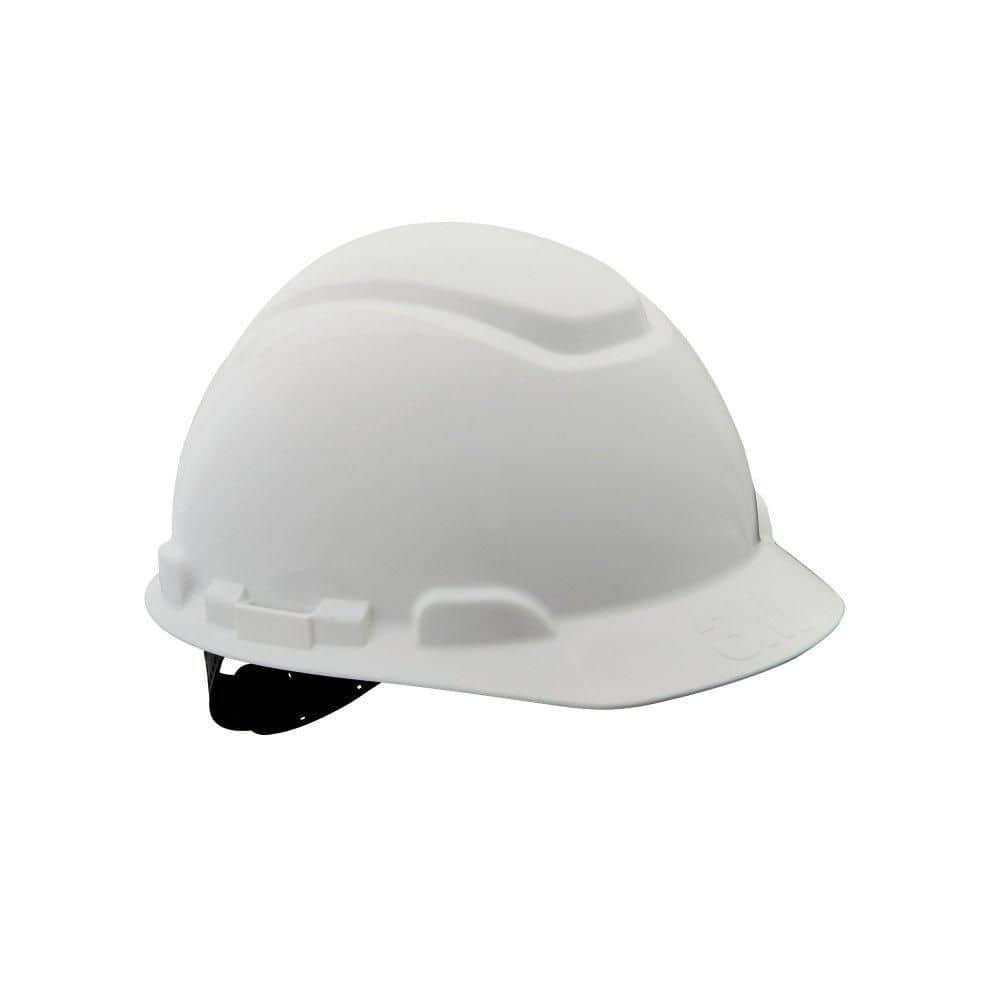 3M Quick Adjusting Ratchet Hard Hat, White Non‑Vented, Pinlock Suspension (CHH-P-W12)