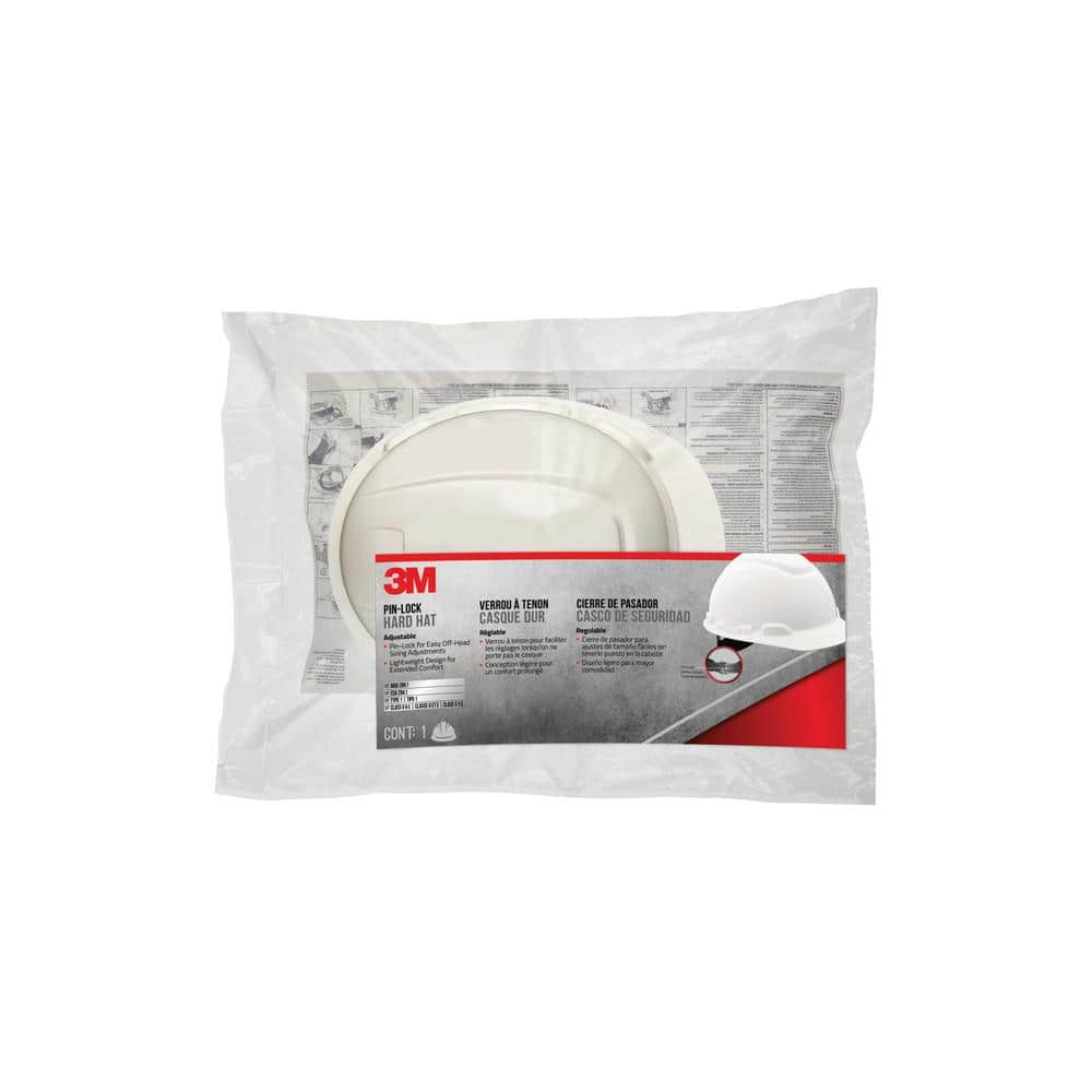 3M Quick Adjusting Ratchet Hard Hat, White Non‑Vented, Pinlock Suspension (CHH-P-W12)