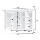 ANGELES HOME 48 in. W x 30 in. H Rectangular Solid Wood Frame Bathroom Medicine Cabinet with Mirror