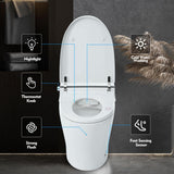 Abruzzo Elongated Smart Bidet Toilet with Sensor Flush & Night Light