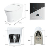 Abruzzo Elongated Smart Bidet Toilet with Sensor Flush & Night Light