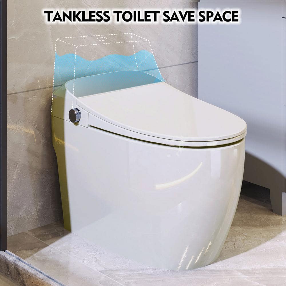 Abruzzo Tankless Elongated Smart Toilet Bidet with Auto Flush and Heated Seat