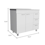 Adrinfly 20.67 in. x 38.37 in. Freestanding Wood Laundry Sink with Cabinet in White