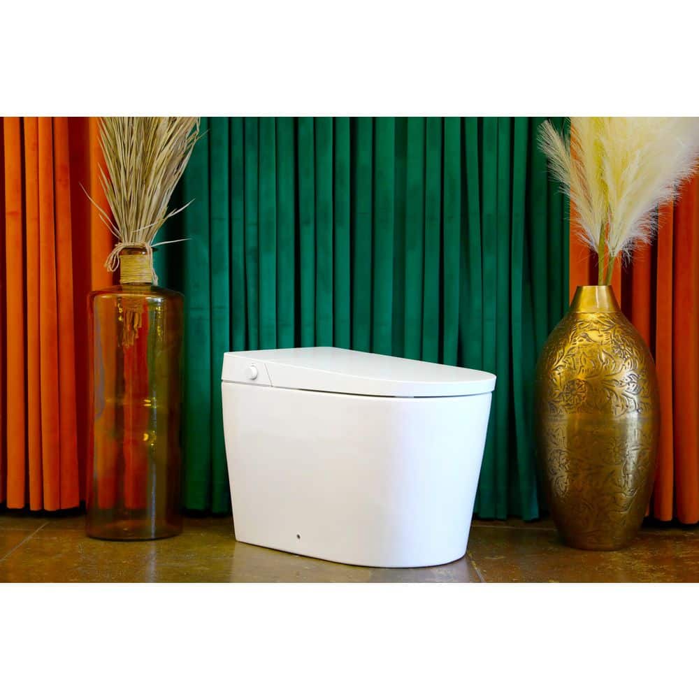 Alpha Bidet UXT Pearl 1.28 GPF Elongated Smart Toilet With Next Gen Bidet Tech, White