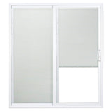 72 in. x 80 in. 50 Series White Vinyl Sliding Patio Door Left-Hand Moving Panel with Blinds