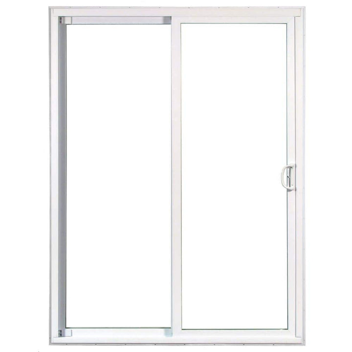 72 in. x 80 in. 50 Series White Vinyl Sliding Patio Door Left-Hand Fixed Panel with Blinds
