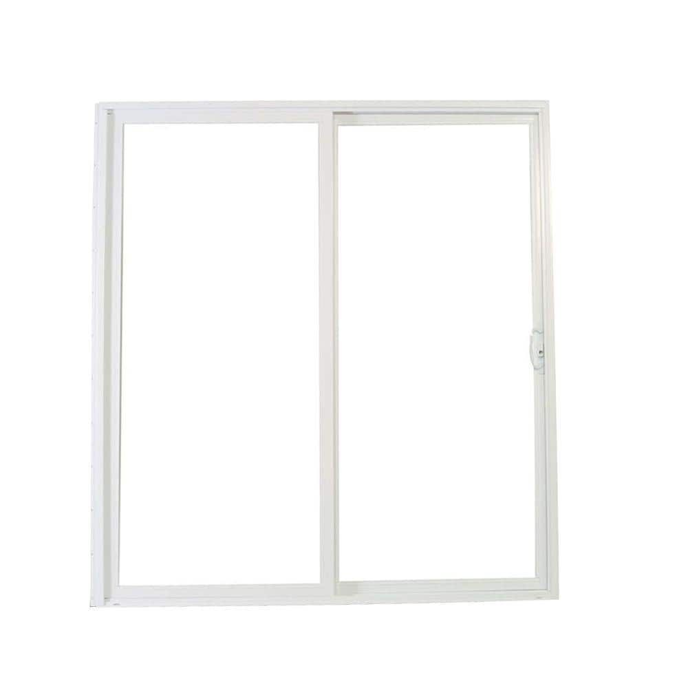 72 in. x 80 in. 50 Series White Vinyl Right-Hand Sliding Patio Door with Blinds
