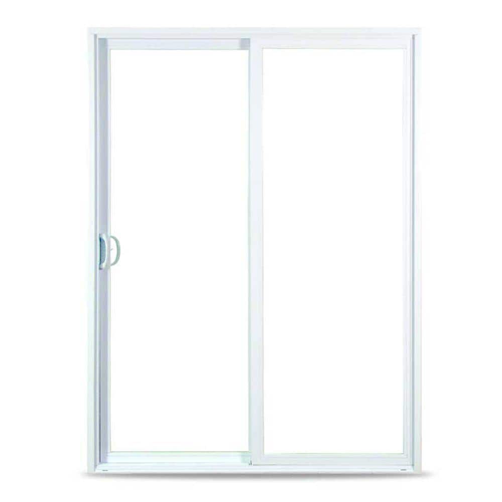72 in. x 80 in. 50 Series White Vinyl Right-Hand Sliding Patio Door with Blinds