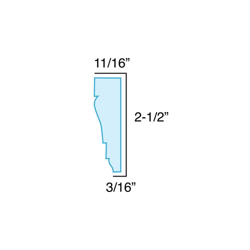 American Pro Decor WM 361 2-1/2 in. x 11/16 in. x 96 in. Recycled Polystyrene Case Moulding Pro Pack 48 LF (6-Pack)