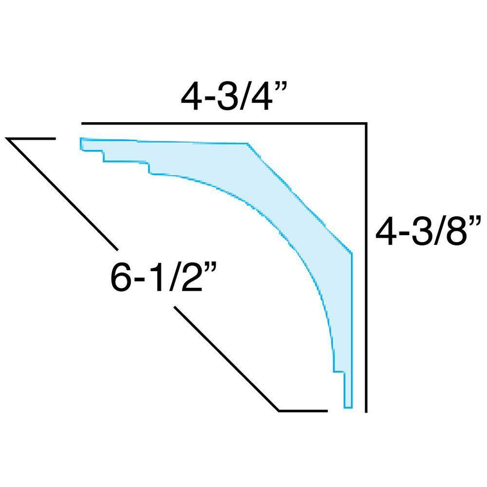 American Pro Decor 4-3/8 in. x 4-3/4 in. x 94-1/2 in. Plain Polyurethane Crown Moulding Pro Pack 15-1/2 LF (2-Pack)