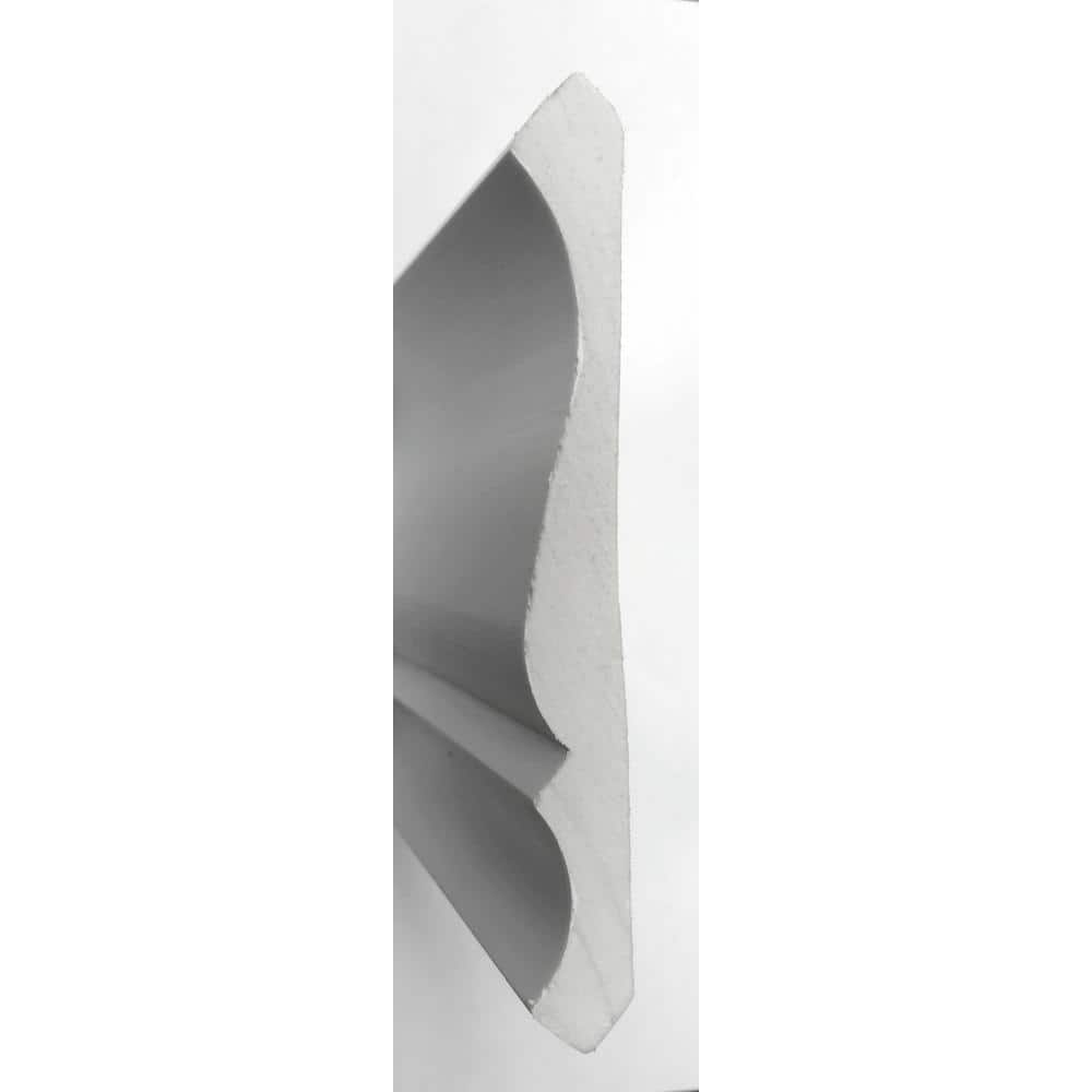 American Pro Decor WM 45 3-3/4 in. x 3-3/4 in. x 96 in. Plain Recycled Polystyrene Crown Moulding Pro Pack 32 LF (4-Pack)