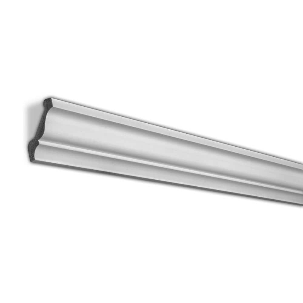 American Pro Decor WM 49 3 in. x 2 in. x 96 in. Plain Recycled Polystyrene Crown Moulding Pro Pack 48 LF (6-Pack)
