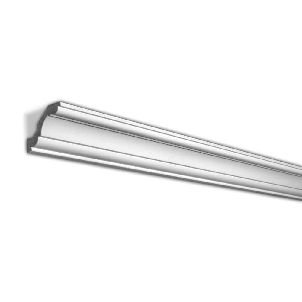 American Pro Decor 2-1/2 in. x 2-1/2 in. x 96 in. Plain Recycled Polystyrene Crown Moulding Pro Pack 32 LF (4-Pack)