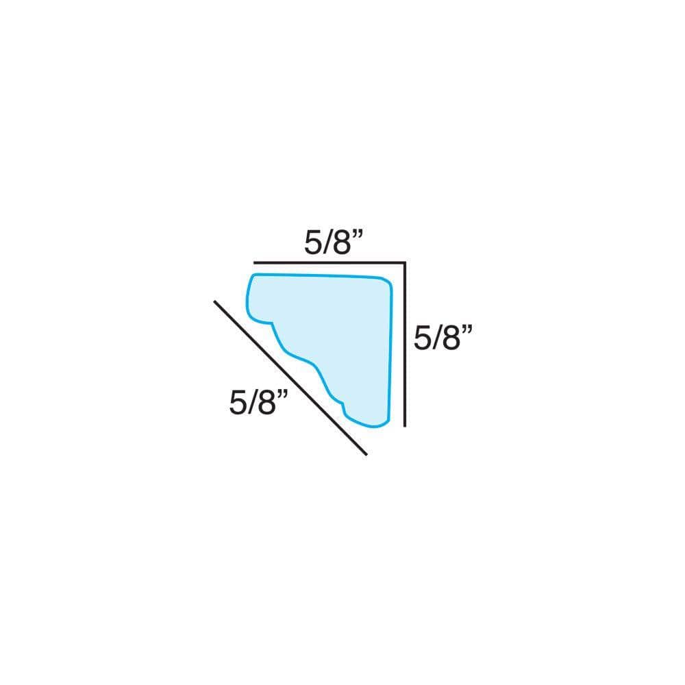 American Pro Decor 5/8 in x 5/8 in. x 96 in. Plain Recycled Polystyrene Solid Crown Moulding Pro Pack 160 LF (20-Pack)