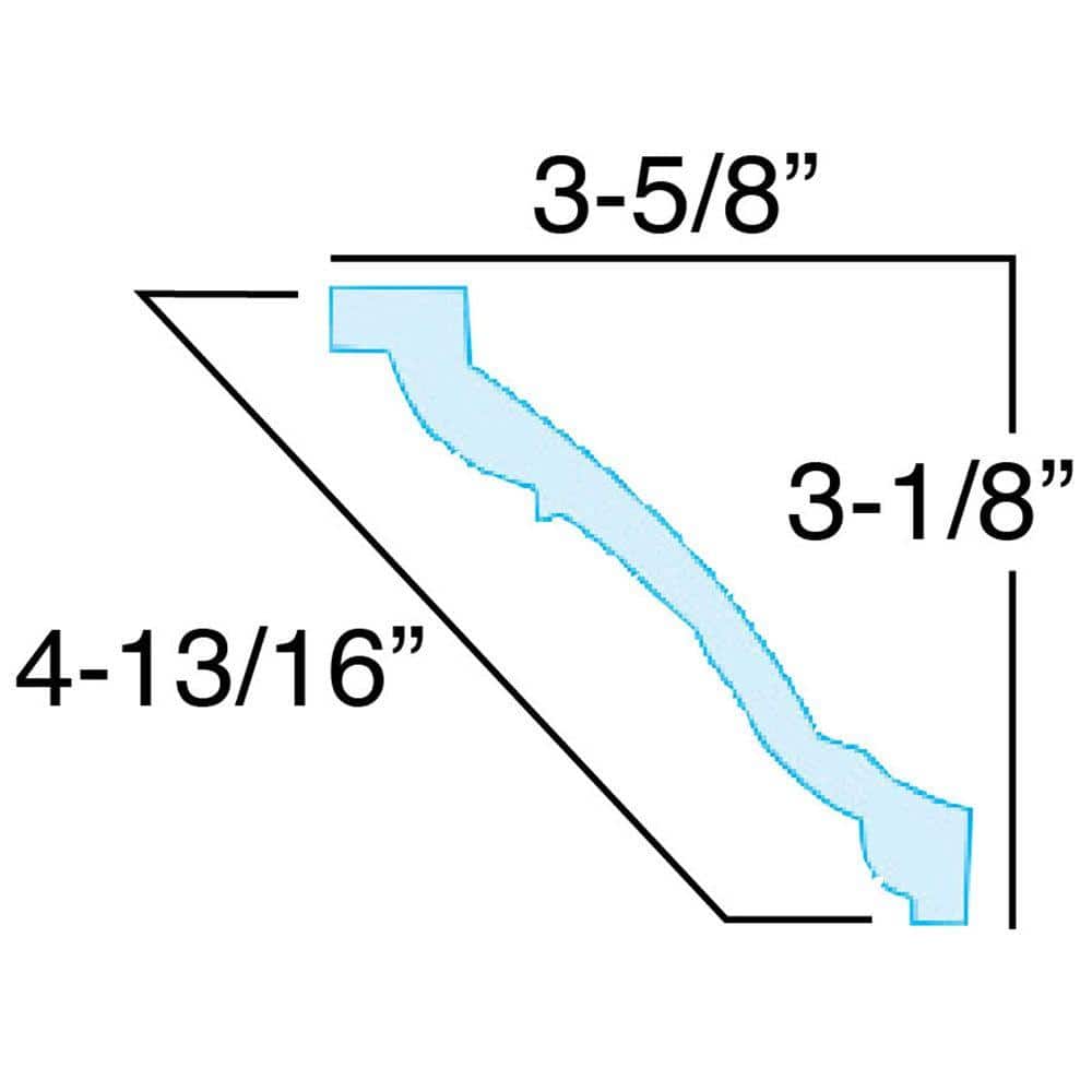 American Pro Decor 3-1/8 in. x 3-5/8 in. x 94-1/2 in. Acanthus Polyurethane Crown Moulding Pro Pack 39 LF (5-Pack)