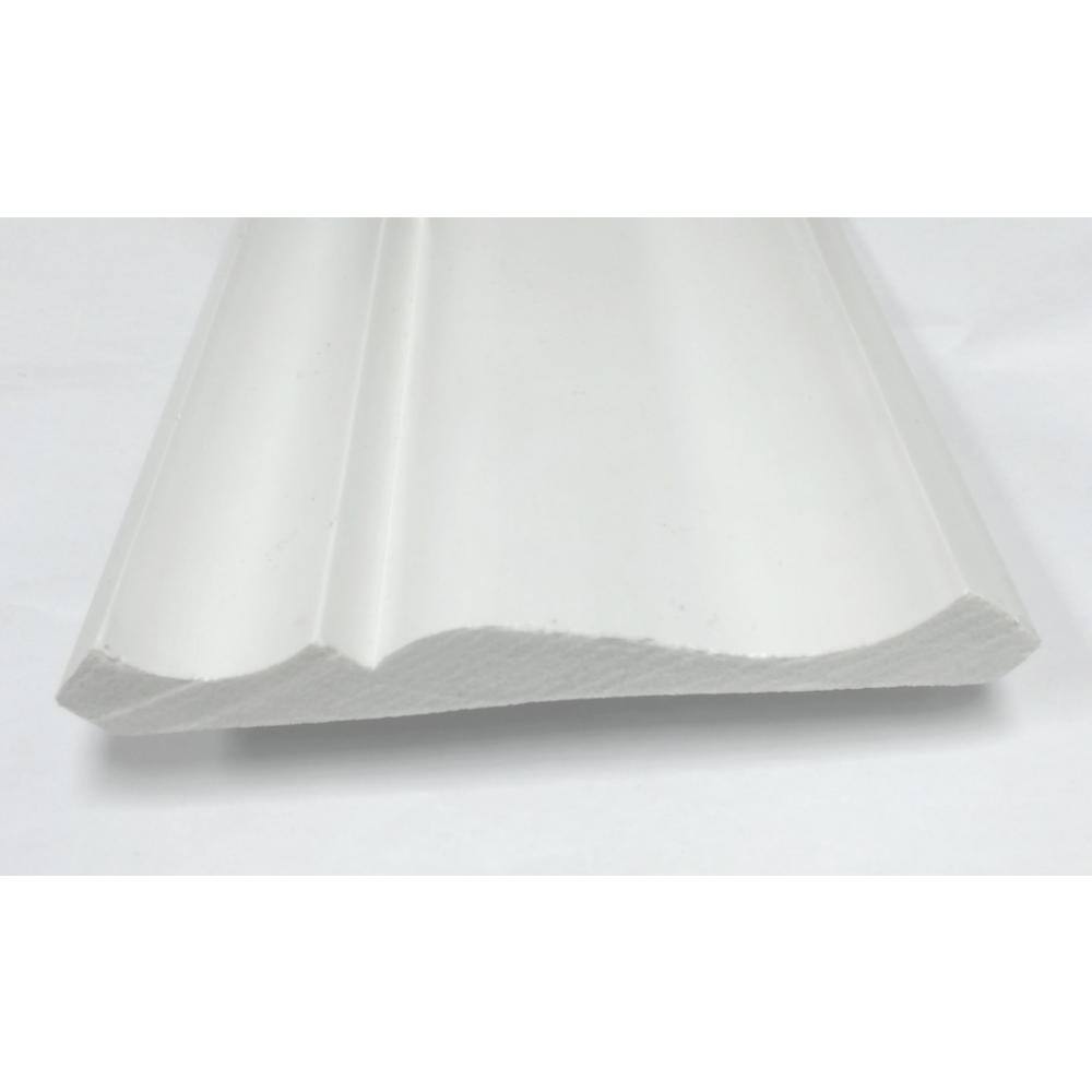American Pro Decor WM 45 3-3/4 in. x 3-3/4 in. x 96 in. Plain Recycled Polystyrene Crown Moulding Pro Pack 40 LF (5-Pack)