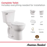 American Standard Cadet White Round Chair Height 2-Piece Toilet, 12-in Rough-In, ADA Compliant