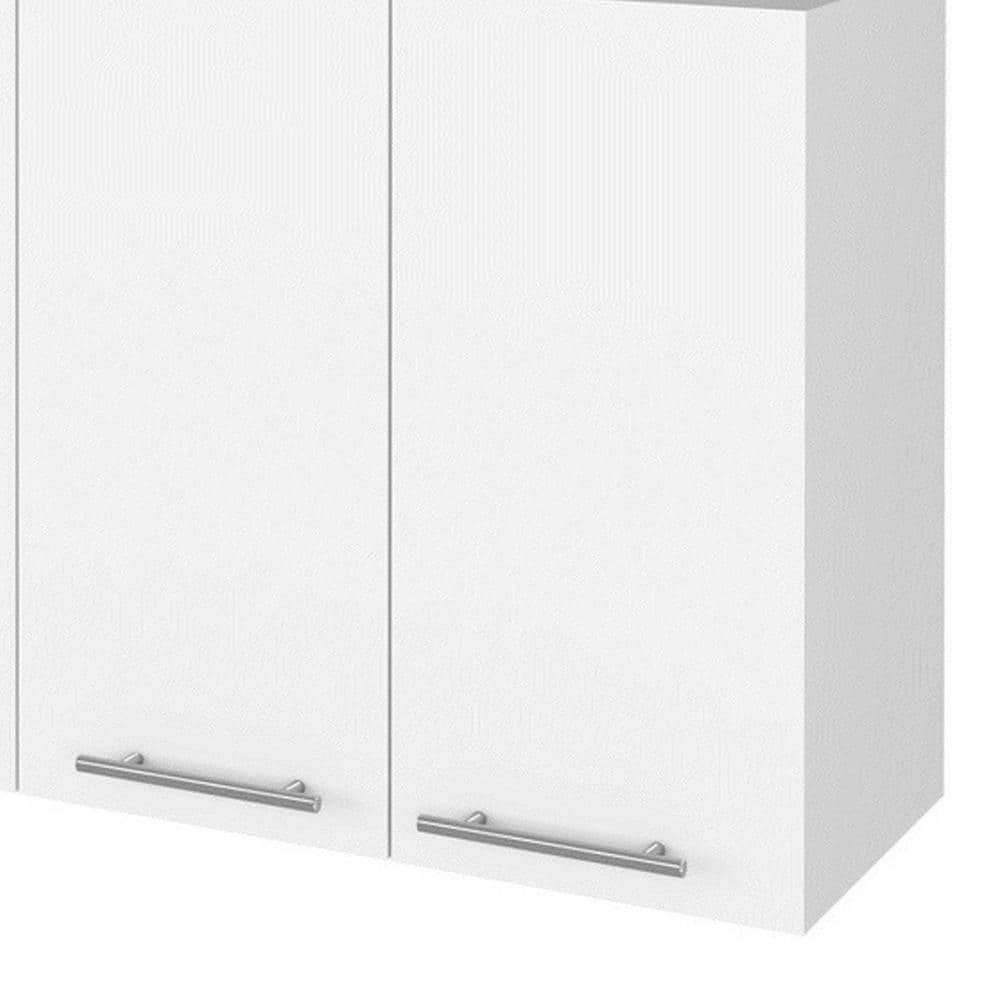 Amucolo 47.2 in. W x 13.1 in. D x 23.6 in. H White Ready to Assemble Wall Kitchen Cabinet with Shelves and Four Doors