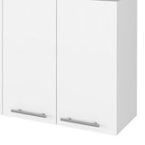 Amucolo 47.2 in. W x 13.1 in. D x 23.6 in. H White Ready to Assemble Wall Kitchen Cabinet with Shelves and Four Doors
