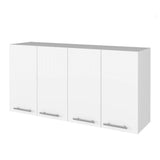 Amucolo 47.2 in. W x 13.1 in. D x 23.6 in. H White Ready to Assemble Wall Kitchen Cabinet with Shelves and Four Doors
