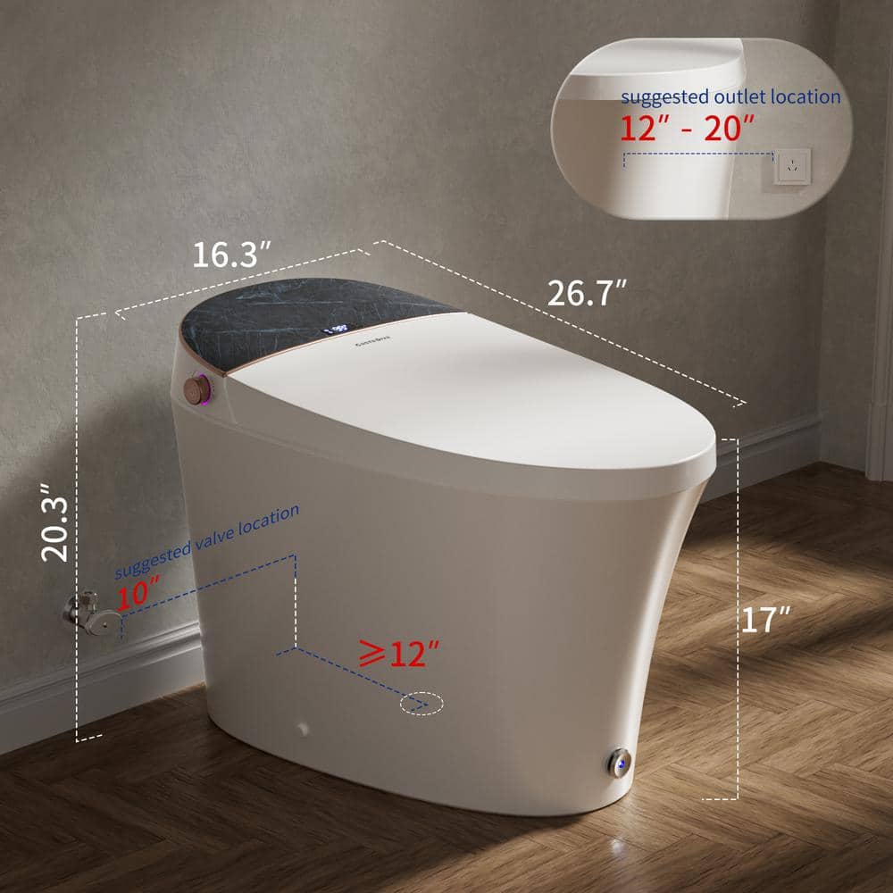 Casta Diva Elongated Electric Bidet Toilet with Auto Foam Layer, Flush & Nightlight