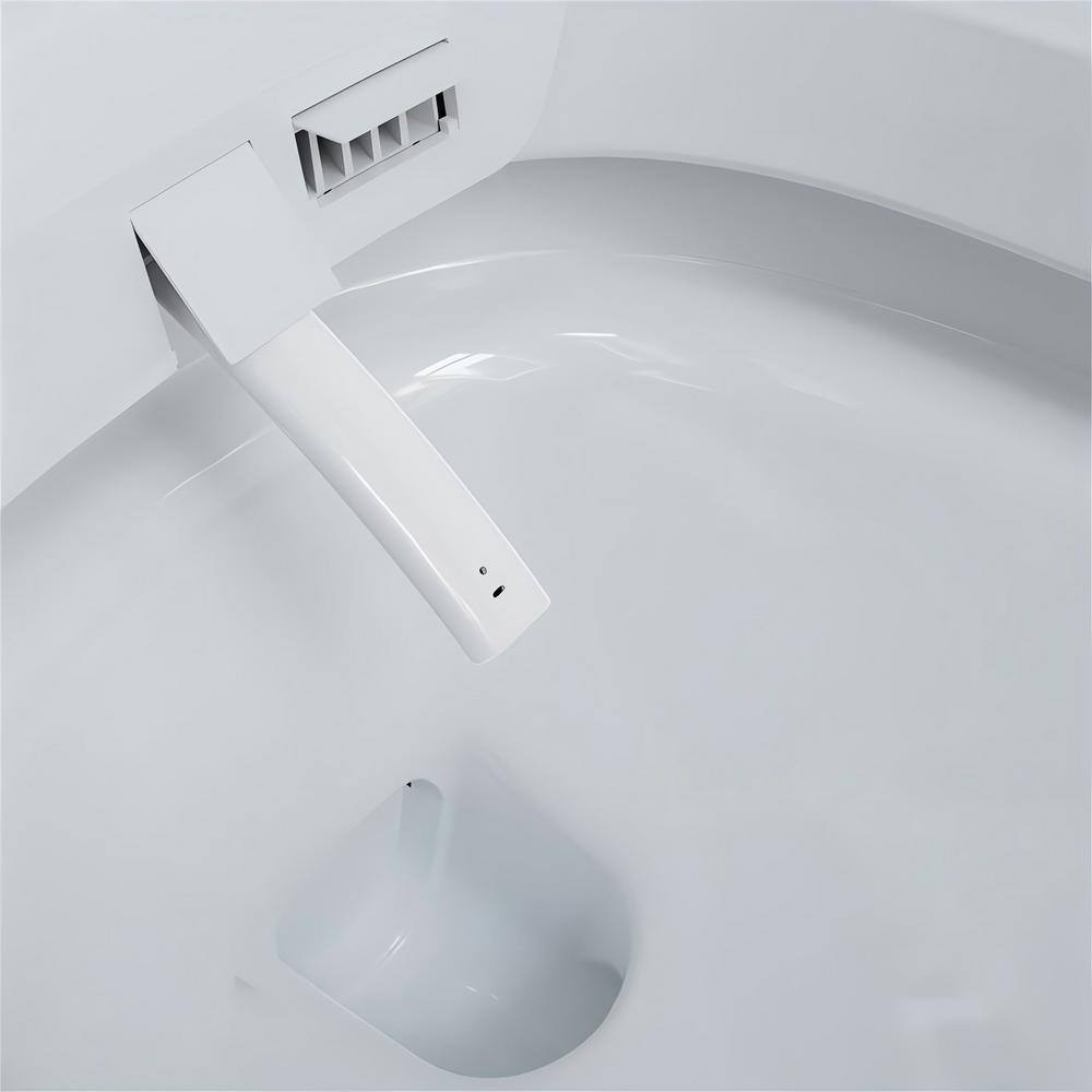 FORCLOVER Elongated Bidet Toilet with Auto Flush, Heated Seat, and Warm Air Dryer - White