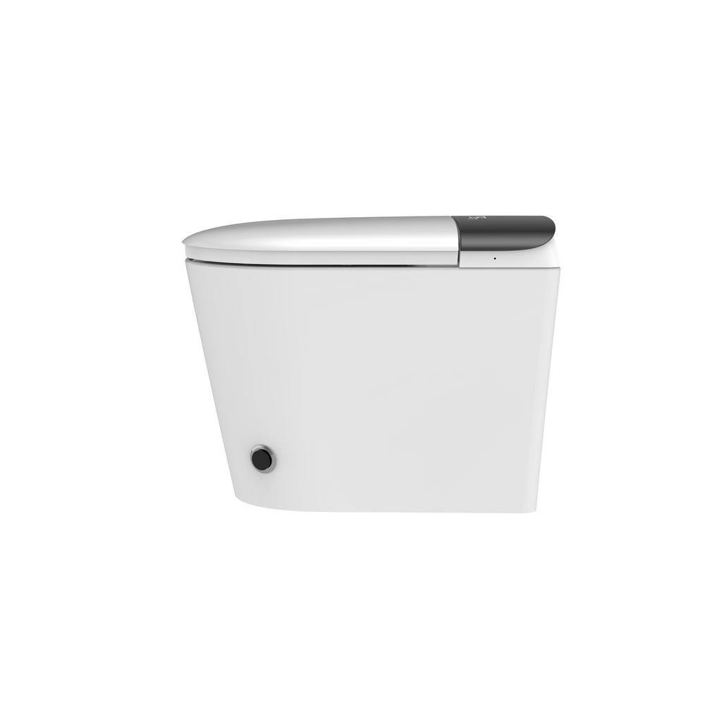 FORCLOVER Elongated Bidet Toilet with Auto Flush, Heated Seat, and Warm Air Dryer - White