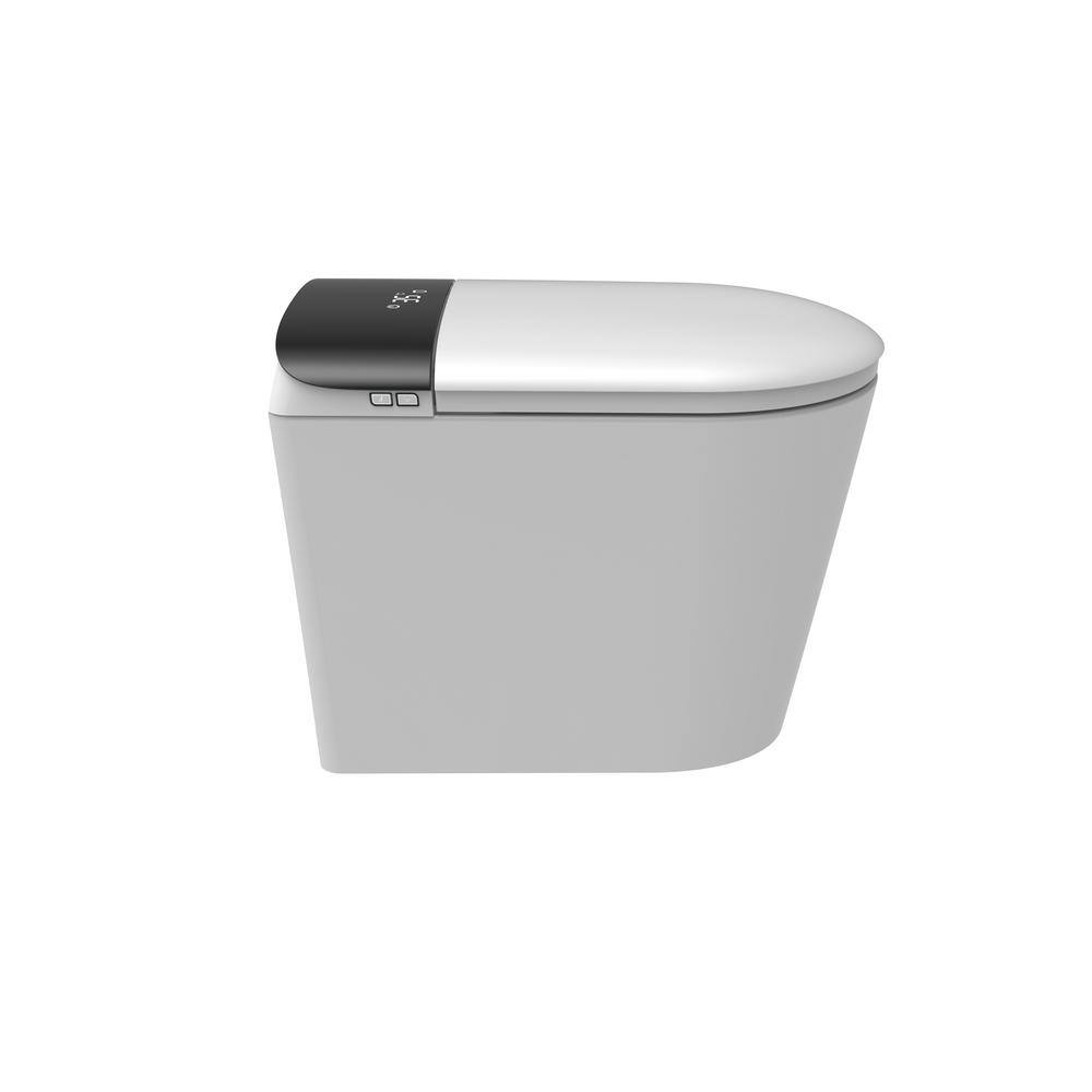 FORCLOVER Elongated Bidet Toilet with Auto Flush, Heated Seat, and Warm Air Dryer - White