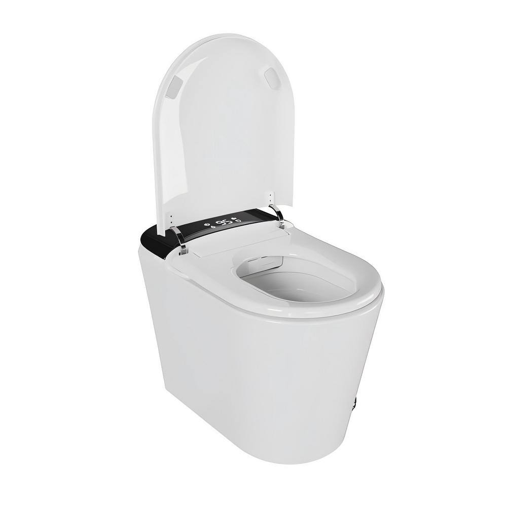 FORCLOVER Elongated Bidet Toilet with Auto Flush, Heated Seat, and Warm Air Dryer - White