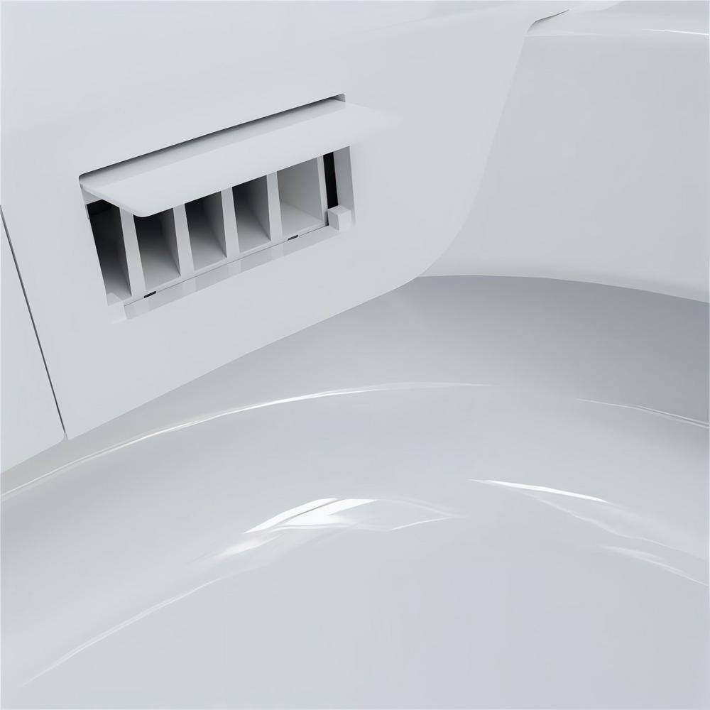 FORCLOVER Elongated Bidet Toilet with Auto Flush, Heated Seat, and Warm Air Dryer - White